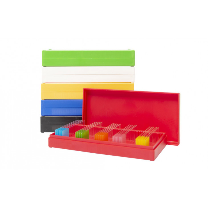 BOITE DE RANGEMENT EN PS ROUGE POUR 50 LAMES