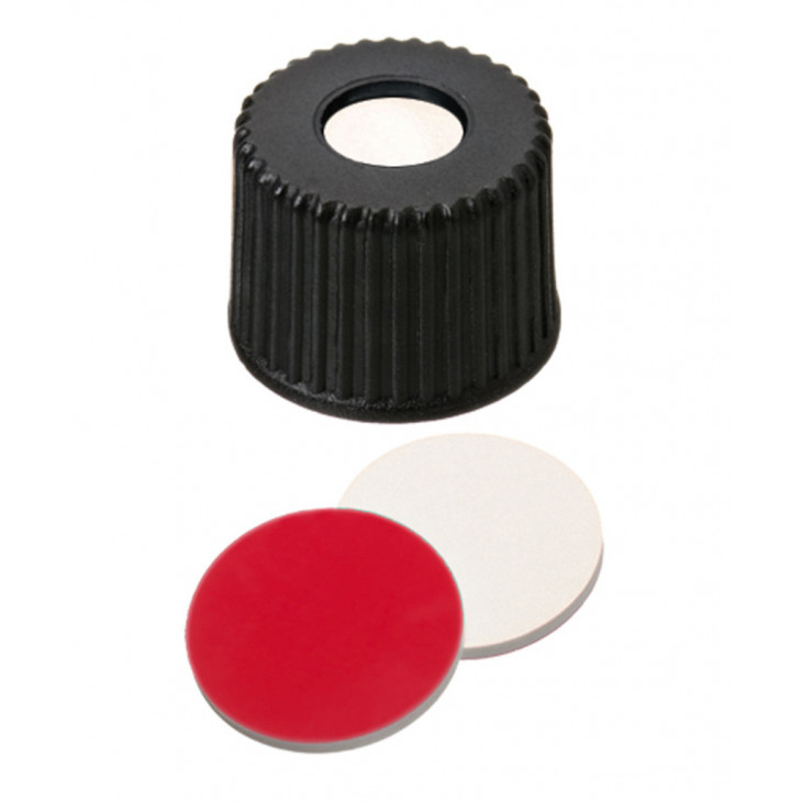 BOUCHON A VIS PP NOIR 1 TROU DN8 SILICONE/PTFE - X 100