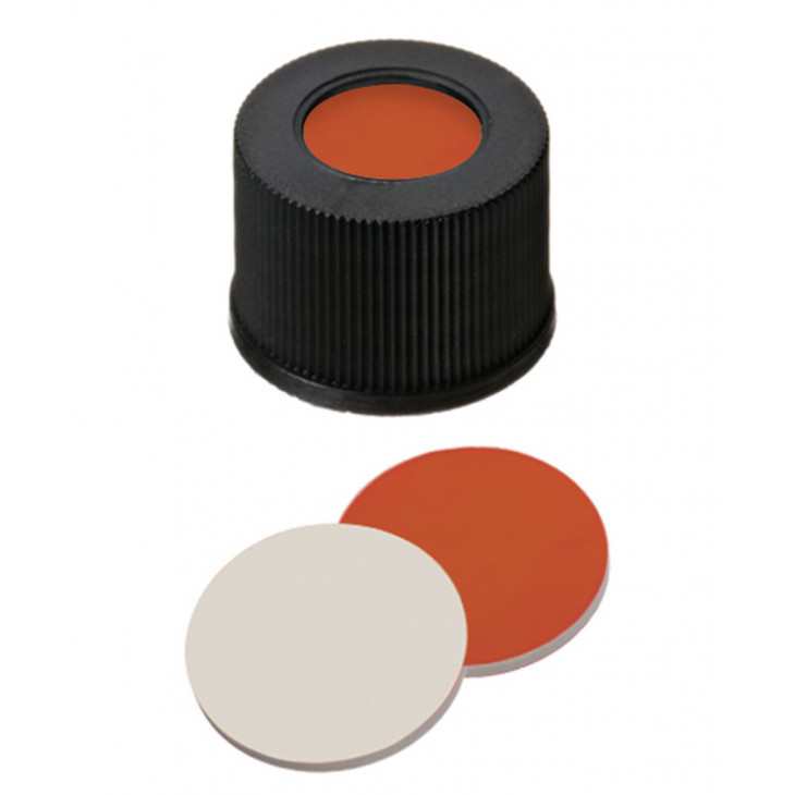 BOUCHON A VIS PP NOIR 1 TROU DN10 CAOUTCHOUC/PTFE - X100