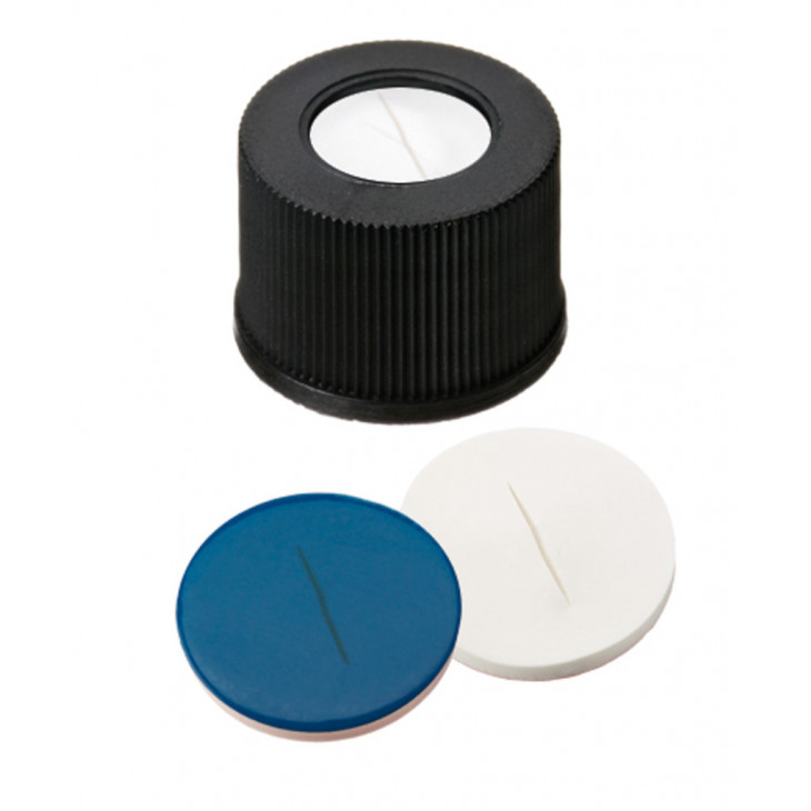 BOUCHON A VIS PP NOIR 1 TROU DN10 SILICONE/PTFE FENDU- X100