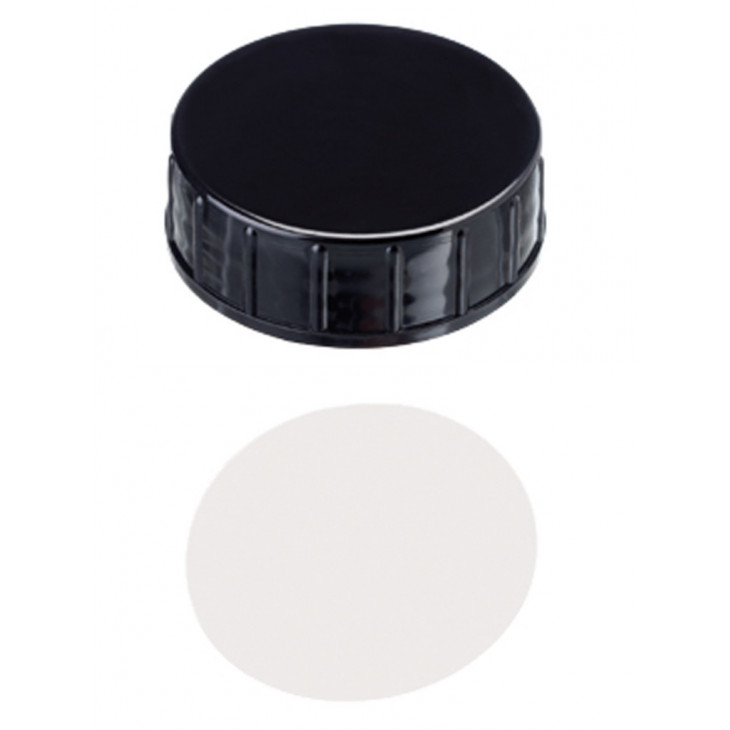 BOUCHON A VIS PP NOIR PLEIN DN40 SEPTA PTFE VIERGE - X100