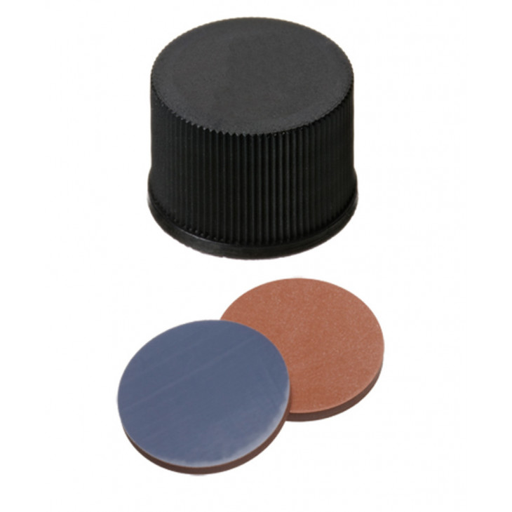 BOUCHON A VIS PP NOIR PLEIN DN15 BUTYLE/PTFE - X100