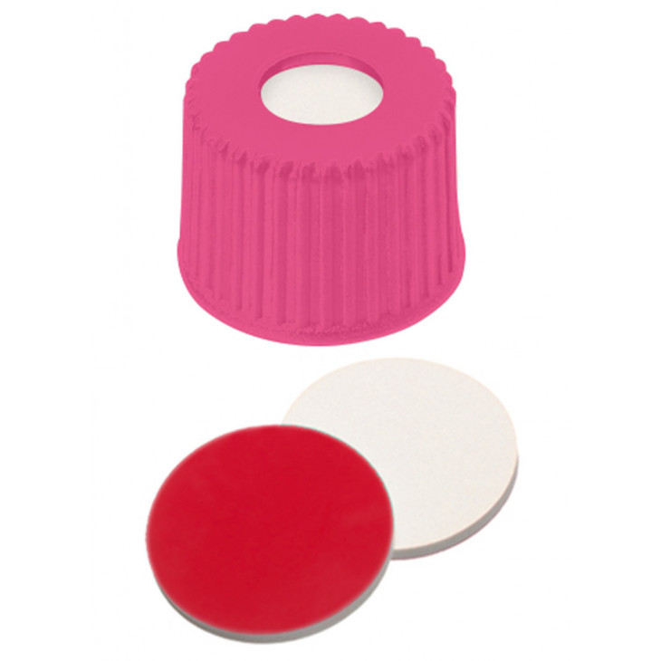 BOUCHON A VIS PP ROSE 1 TROU DN8 SILICONE/PTFE - X100