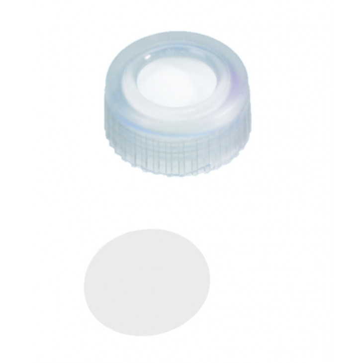 BOUCHON A VIS PP TRANSP.1 TROU DN9 PTFE VIERGE - PACK DE 100
