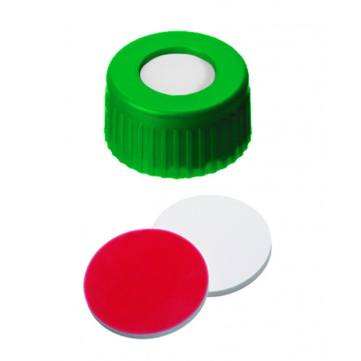 BOUCHON A VIS PP VERT 1 TROU DN9 SILICONE/PTFE - X100