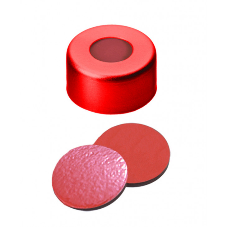 CAPSULE A SERTIR ALU ROUGE 1 TROU DN11 CAOU/BUTYLE/TFE X100