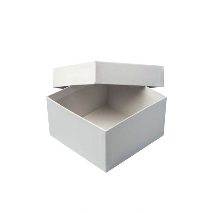 CRYOBOITE EN CARTON PLASTIFIE BLANC 133X133X100MM