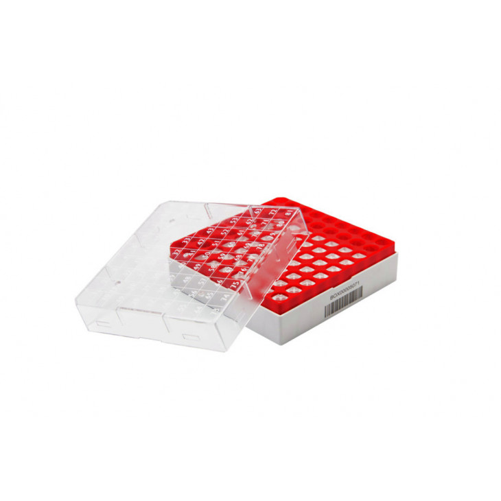 CRYOBOITE EN PC ROUGE ABSOLUTE POUR TUBES 2D 81X5ML