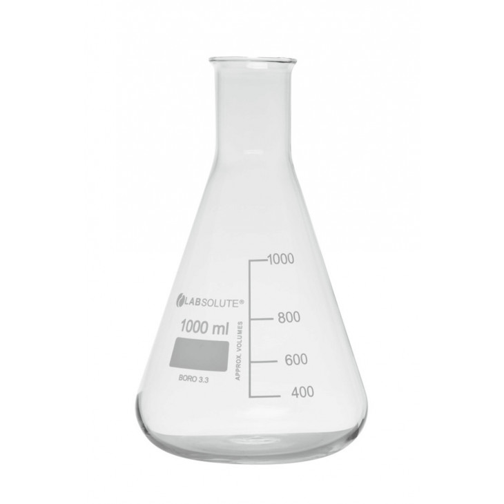 FIOLE CONIQUE A COL ETROIT GRADUEE CAP.1L - PACK DE 10