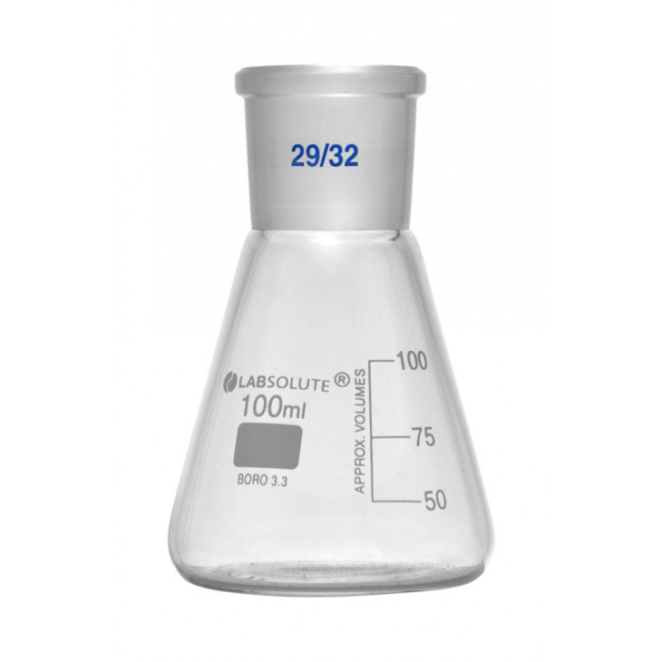 FIOLE CONIQUE VERRE GRADUE COL RODE 29/32 CAP.100ML