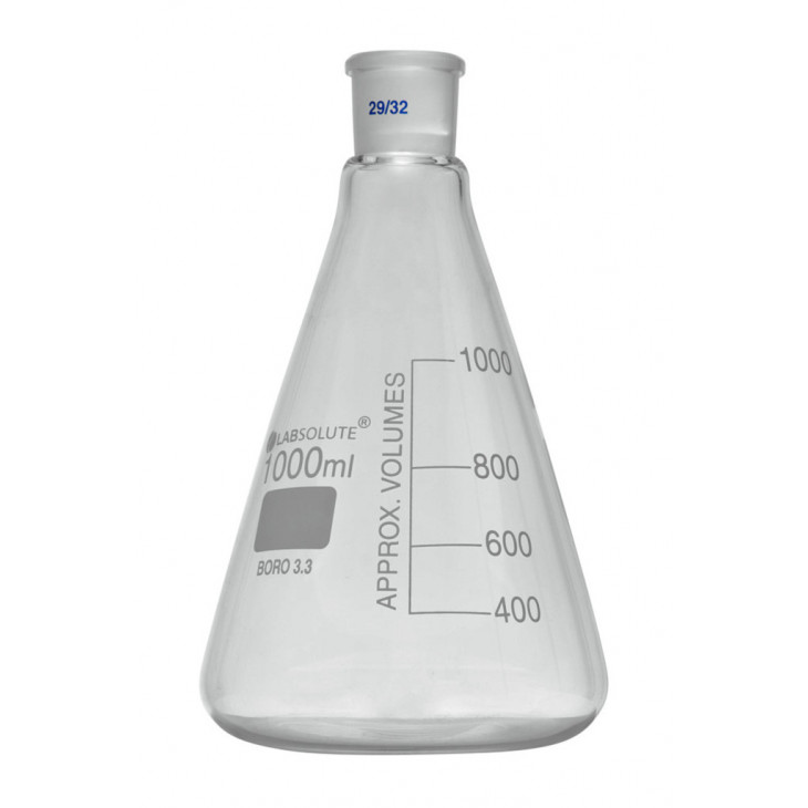 FIOLE CONIQUE VERRE GRADUE COL RODE 29/32 CAP.1L