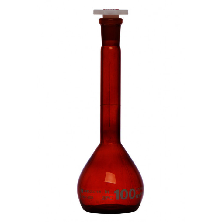 FIOLE JAUGEE VERRE BRUN CL.A BOUCHON PE CN14/23 100ML - X2