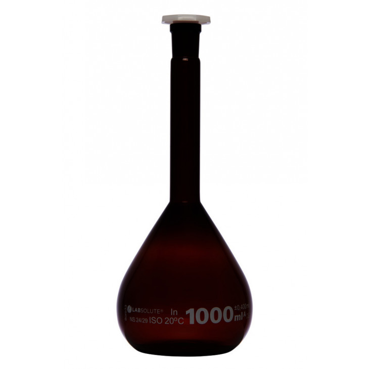 FIOLE JAUGEE VERRE BRUN CL.A BOUCHON PE CN24/29 1L - X2