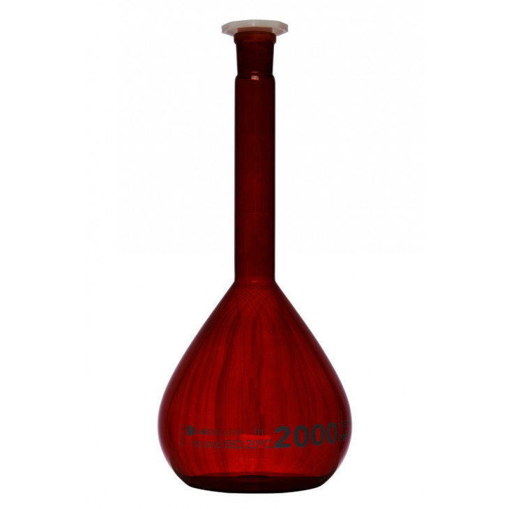 FIOLE JAUGEE VERRE BRUN CL.A BOUCHON PE CN29/32 2L