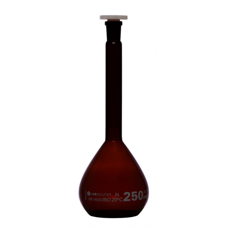 FIOLE JAUGEE VERRE BRUN CL.A BOUCHON PE CN14/23 250ML - X2