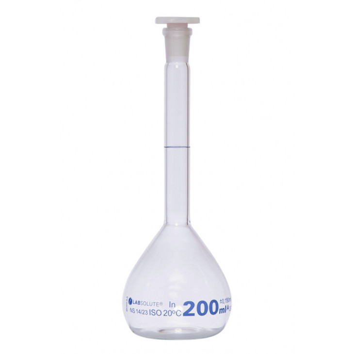 FIOLE JAUGEE VERRE CLAIR CL.A BOUCHON EN PE CN14/23 200ML
