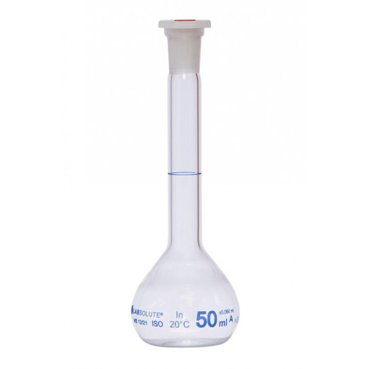 FIOLE JAUGEE VERRE CLAIR CL.A BOUCHON EN PE CN12/21 50ML