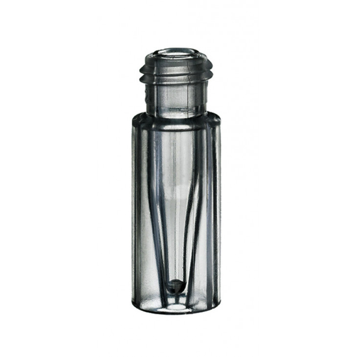 FLACON A VIS TPX CLAIR DN9 + MICRO-INSERT SILAN. 0,2ML X100