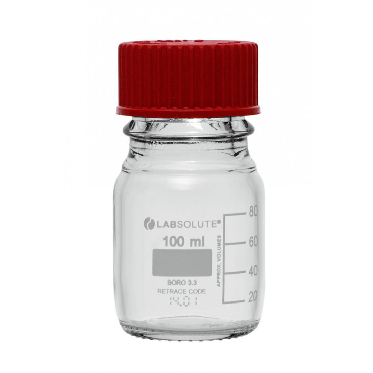 FLACON VERRE CLAIR GL45 BOUCH/ BAGUE PBT + JOINT 100ML X10