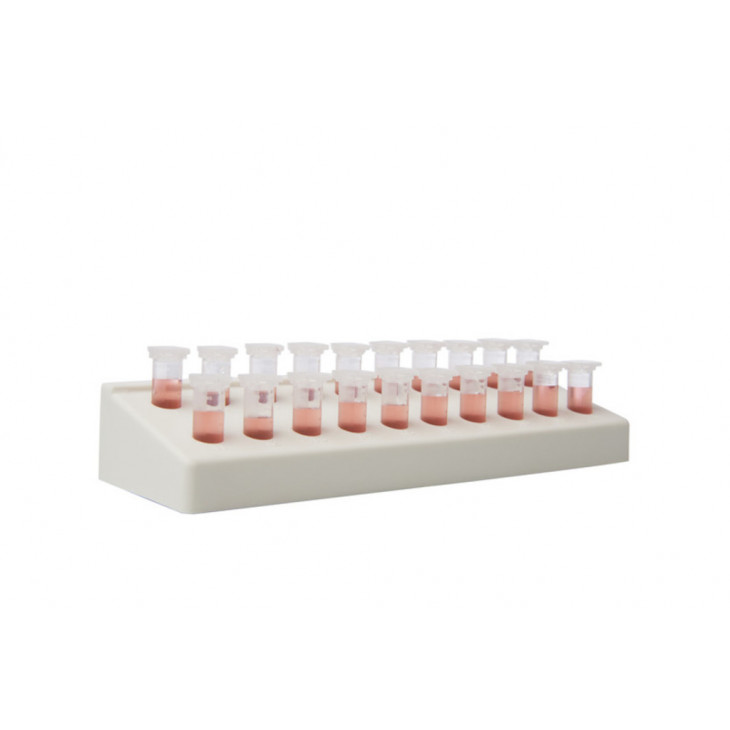 PORTOIR POUR 20 MICROTUBES DE 1,5/2ML EN PP BLANC