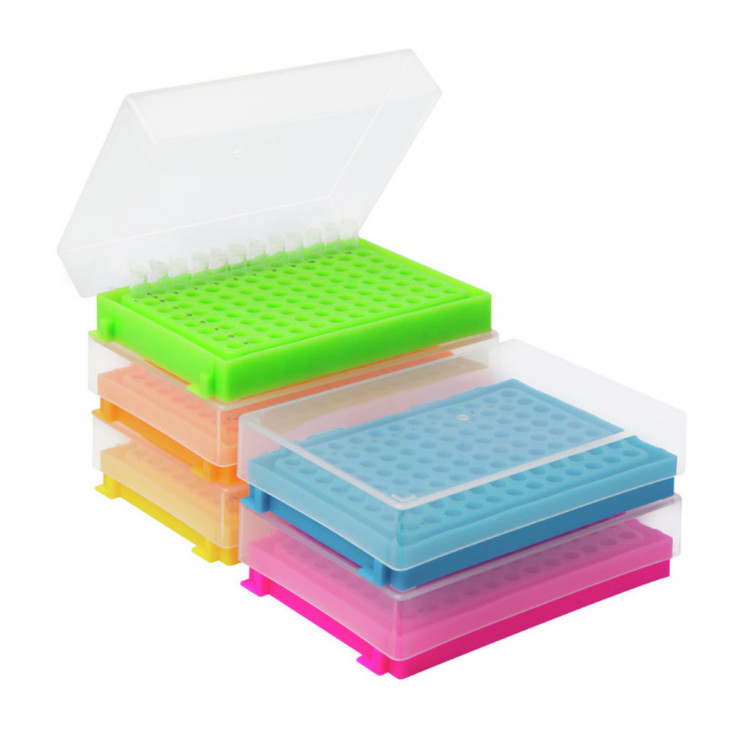 PORTOIR POUR 96 MICROTUBES DE 0,2ML EN PP VERT