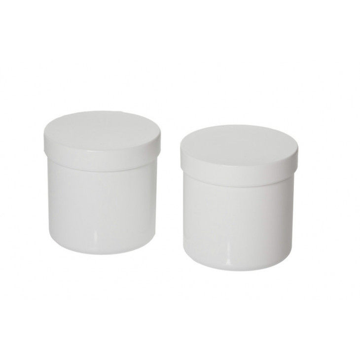 POT EN PP BLANC + BOUCHON A VIS BLANC 30ML - X10