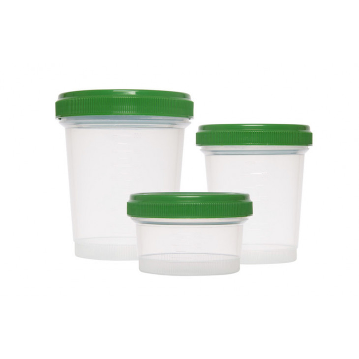 POT EN PP GRADUE NON STERILE BOUCHON A VIS VERT 500ML X132