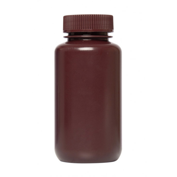 FLACON PLASTIQUE ROND COL LARGE HDPE BRUN 125ML -X12