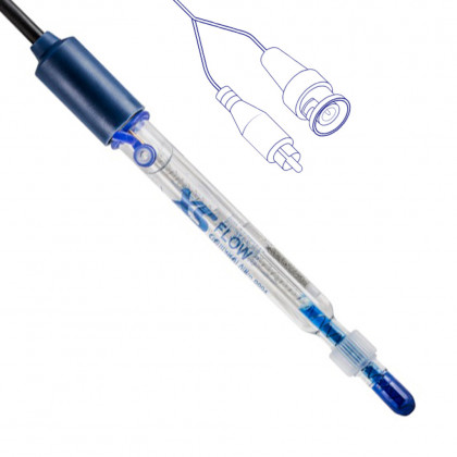 ELECTRODE PH HUMEAU FLOW EN VERRE + TEMP. - BNC/RCA