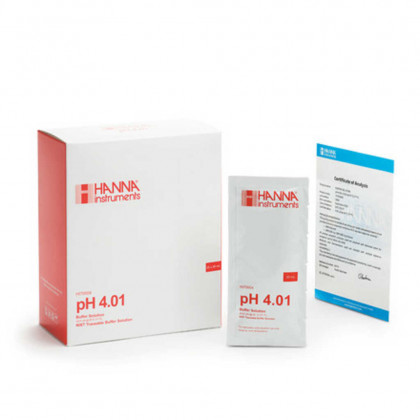 SOLUTION TAMPON HANNA PH 4,01 INCOLORE - 25 SACHETS DE 20ML