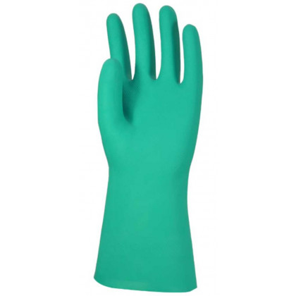 GANT NITRILE VERT FLOCKE COTON TAILLE 8/M - PACK X10