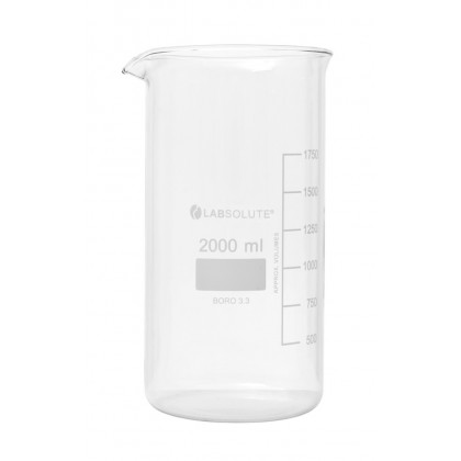 BECHER A BEC FORME HAUTE VERRE BOROSILICATE GRADUE 2L - X6