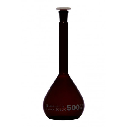 FIOLE JAUGEE VERRE BRUN CL.A BOUCHON PE CN19/26 500ML - X2