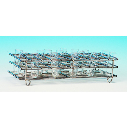 PORTOIR INOX 50 TUBES D16X50MM H MAXI 48MM POUR CRYOSCOPES