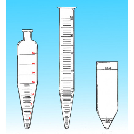 TUBE A CENTRIFUGER PYREX GRA- DUE 4 TRAITS D34X100MM