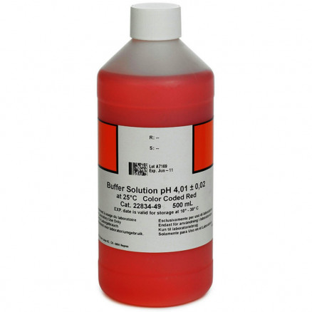 SOLUTION PH 4,01 COLOREE ROUGE HACH 2283449 - 500ML