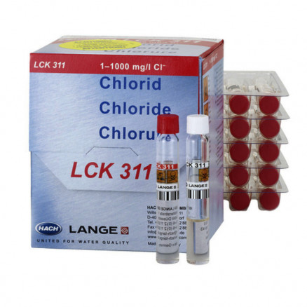 TEST EN CUVE CHLORURE 1-70MG/L 70-1000MG/L LCK311 -PACK DE 24