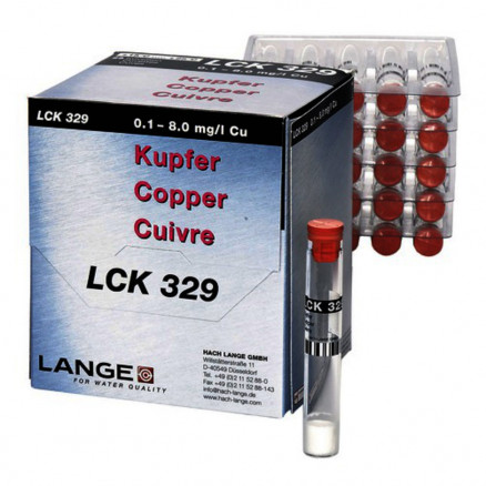 TEST EN CUVE CUIVRE 0,1-8MG/L LCK329 - PACK DE 25