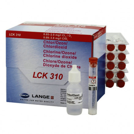 TEST EN CUVE CHLORE/OZONE/DI- OXYDE CHLORE LCK310 - PACK 24