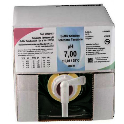 SOLUTION TAMPON PH 7,00 HUMEAU VERTE CERTIFIEE NIST - 5L