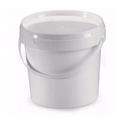 SEAU PLASTIQUE BLANC 4,6L AVEC COUVERCLE 227X153MM - UNITE