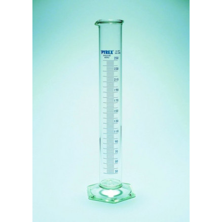 EPROUVETTE FORME HAUTE VERRE EPAIS PYREX CL.B 250ML - X2