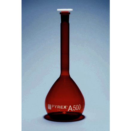 FIOLE JAUGEE AMBREE CL.A PYREX BOUCHON PE 10ML-X5