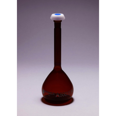 FIOLE JAUGEE AMBREE CL.A PYREX BOUCHON PE 5ML+CERTIF-X5