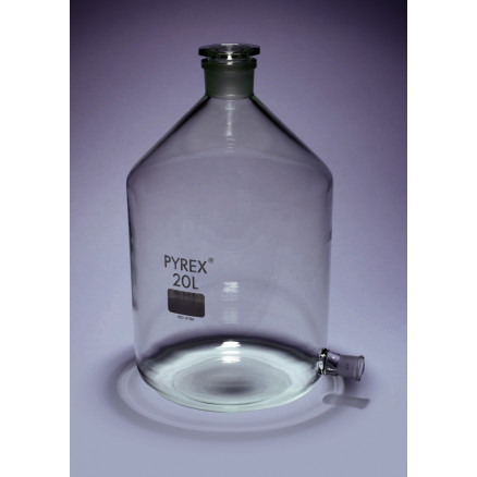 BONBONNE EN VERRE PYREX 10L RODAGE 60/46 + BOUCHON