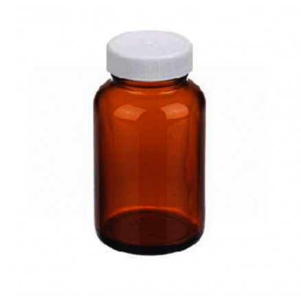 FLACON VERRE AMBRE BOUCH. PTFE JOINT PVC WHEATON 125ML-X24