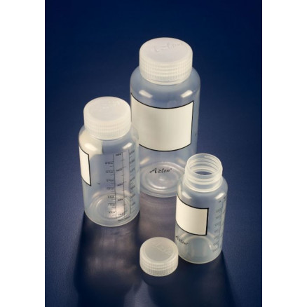 FLACON ROND COL LARGE PP AVEC ZONE MARQUAGE AZLON 125ML -X10