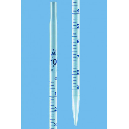 PIPETTE DIVISEE POLYPROPYLENE DE 10 ML EN 1/10 E
