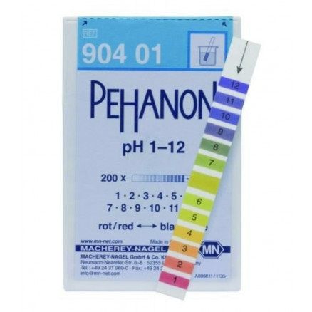 PAPIER INDICATEUR PH PEHANON 1-12 LARG.11MM - PACK X200