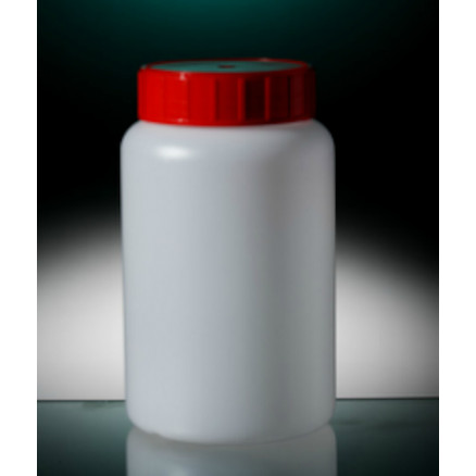 FLACONS RONDS STERILES 500ML CAPE JOINTEE ROUGE PAR X 140